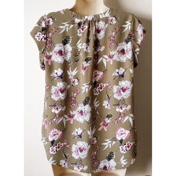 Fun 2 Fun Floral Blouse in Brown and Pink - Picture 2 of 4